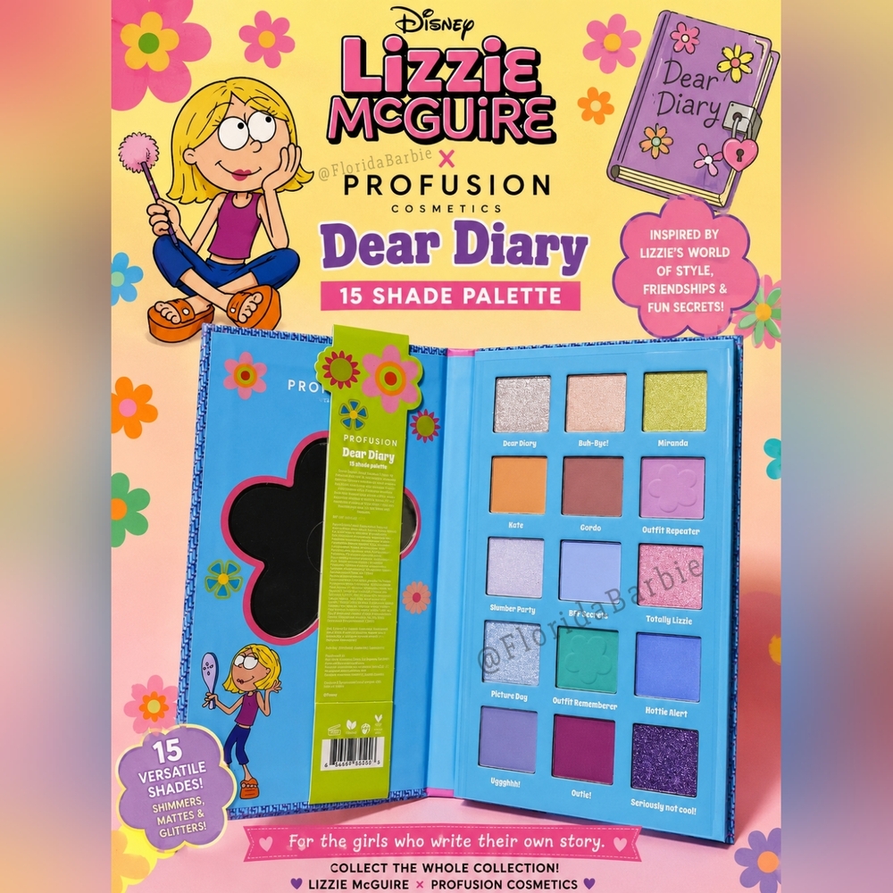 Lizzie McGuire × Profusion Cosmetics Dear Diary Women 15-Color Palette Eyeshadow